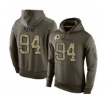 Football Men's Washington Redskins #94 Da'Ron Payne Green Salute To Service Pullover Hoodie