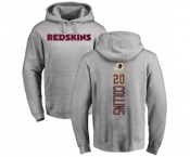 Football Washington Redskins #20 Landon Collins Ash Backer Pullover Hoodie