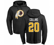Football Washington Redskins #20 Landon Collins Black Name & Number Logo Pullover Hoodie