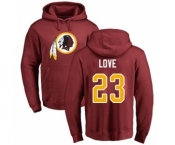 Football Washington Redskins #23 Bryce Love Maroon Name & Number Logo Pullover Hoodie