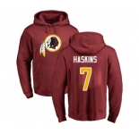 Football Washington Redskins #7 Dwayne Haskins Maroon Name & Number Logo Pullover Hoodie