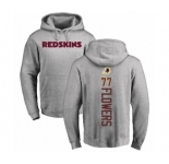 Football Washington Redskins #77 Ereck Flowers Ash Backer Pullover Hoodie