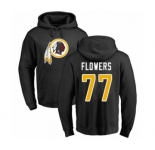 Football Washington Redskins #77 Ereck Flowers Black Name & Number Logo Pullover Hoodie