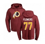 Football Washington Redskins #77 Ereck Flowers Maroon Name & Number Logo Pullover Hoodie