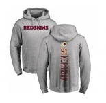 Football Washington Redskins #91 Ryan Kerrigan Ash Backer Pullover Hoodie
