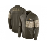 Men Washington Redskins Nike Olive Salute to Service Sideline Hybrid Half-Zip Pullover Jacket