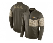 Men Washington Redskins Nike Olive Salute to Service Sideline Hybrid Half-Zip Pullover Jacket