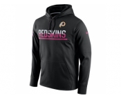 Men's Washington Redskins Black Breast Cancer Awareness Circuit Performance Pullover Hoodie