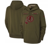 NFL Nike Washington Redskins  2018 Army Green Blank  Salute To Service Men's Pullover Hoodie