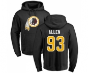 NFL Nike Washington Redskins #93 Jonathan Allen Black Name & Number Logo Pullover Hoodie