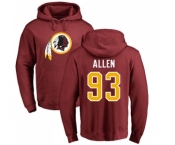 NFL Nike Washington Redskins #93 Jonathan Allen Maroon Name & Number Logo Pullover Hoodie