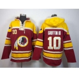 nike nfl jerseys washington redskins #10 robert griffin iii yellow-red[pullover hooded sweatshirt]