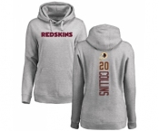 Football Women's Washington Redskins #20 Landon Collins Ash Backer Pullover Hoodie