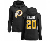 Football Women's Washington Redskins #20 Landon Collins Black Name & Number Logo Pullover Hoodie