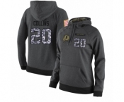 Football Women's Washington Redskins #20 Landon Collins Stitched Black Anthracite Salute to Service Player Performance Hoodie