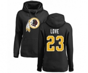 Football Women's Washington Redskins #23 Bryce Love Black Name & Number Logo Pullover Hoodie