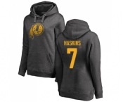 Football Women's Washington Redskins #7 Dwayne Haskins Ash One Color Pullover Hoodie