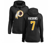 Football Women's Washington Redskins #7 Dwayne Haskins Black Name & Number Logo Pullover Hoodie