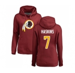 Football Women's Washington Redskins #7 Dwayne Haskins Maroon Name & Number Logo Pullover Hoodie