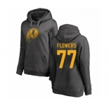 Football Women's Washington Redskins #77 Ereck Flowers Ash One Color Pullover Hoodie