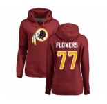 Football Women's Washington Redskins #77 Ereck Flowers Maroon Name & Number Logo Pullover Hoodie