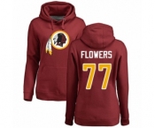 Football Women's Washington Redskins #77 Ereck Flowers Maroon Name & Number Logo Pullover Hoodie