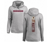 Football Women's Washington Redskins #78 Wes Martin Ash Backer Pullover Hoodie