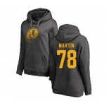 Football Women's Washington Redskins #78 Wes Martin Ash One Color Pullover Hoodie