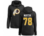 Football Women's Washington Redskins #78 Wes Martin Black Name & Number Logo Pullover Hoodie