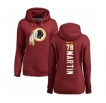 Football Women's Washington Redskins #78 Wes Martin Maroon Backer Pullover Hoodie