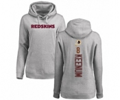 Football Women's Washington Redskins #8 Case Keenum Ash Backer Pullover Hoodie