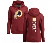 Football Women's Washington Redskins #90 Montez Sweat Maroon Backer Pullover Hoodie