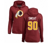 Football Women's Washington Redskins #90 Montez Sweat Maroon Name & Number Logo Pullover Hoodie