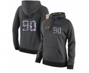 Football Women's Washington Redskins #90 Montez Sweat Stitched Black Anthracite Salute to Service Player Performance Hoodie