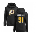Football Women's Washington Redskins #91 Ryan Kerrigan Black Name & Number Logo Pullover Hoodie
