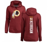Football Women's Washington Redskins #91 Ryan Kerrigan Maroon Backer Pullover Hoodie
