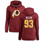 NFL Women's Nike Washington Redskins #93 Jonathan Allen Maroon Name & Number Logo Pullover Hoodie