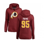NFL Women's Nike Washington Redskins #95 Da'Ron Payne Maroon Name & Number Logo Pullover Hoodie