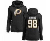 NFL Women's Nike Washington Redskins #98 Matt Ioannidis Black Name & Number Logo Pullover Hoodie