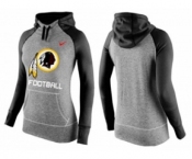 Women Nike Washington Redskins Performance Hoodie Grey & Black_1