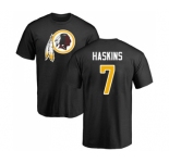 Football Washington Redskins #7 Dwayne Haskins Black Name & Number Logo T-Shirt