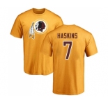 Football Washington Redskins #7 Dwayne Haskins Gold Name & Number Logo T-Shirt