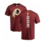 Football Washington Redskins #7 Dwayne Haskins Maroon Backer T-Shirt