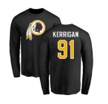 Football Washington Redskins #91 Ryan Kerrigan Black Name & Number Logo Long Sleeve T-Shirt