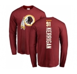 Football Washington Redskins #91 Ryan Kerrigan Maroon Backer Long Sleeve T-Shirt
