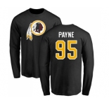NFL Nike Washington Redskins #95 Da'Ron Payne Black Name & Number Logo Long Sleeve T-Shirt