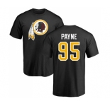 NFL Nike Washington Redskins #95 Da'Ron Payne Black Name & Number Logo T-Shirt