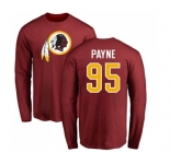 NFL Nike Washington Redskins #95 Da'Ron Payne Maroon Name & Number Logo Long Sleeve T-Shirt