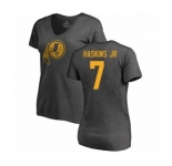 Football Women Washington Redskins #7 Dwayne Haskins Ash One Color T-Shirt