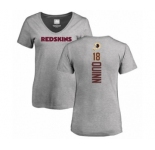 Football Women's Washington Redskins #18 Trey Quinn Ash Backer T-Shirt